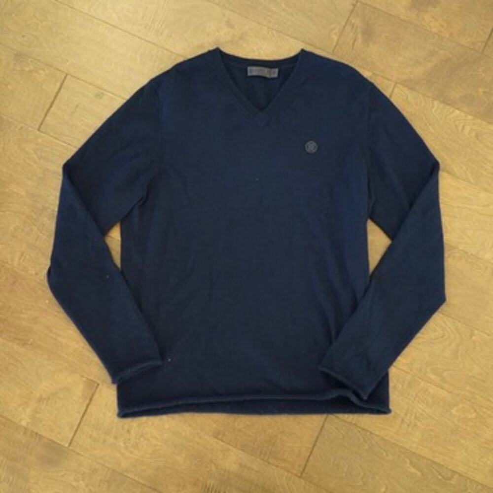 G/Fore Long Sleeve V Neck Pullover Sweater Navy Blue Mens Size M